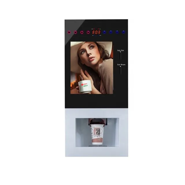 커피와 뜨거운 에스프레소 자동 판매기